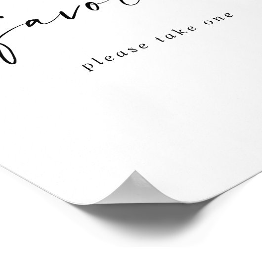 Modern Script Trouwgunsten Bord Poster (Hoek)