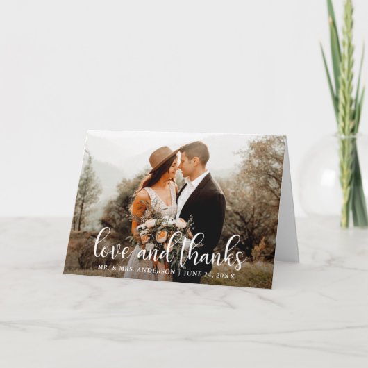 Modern Script Trouwliefde en Bedankt Gevouwen (Voorkant)