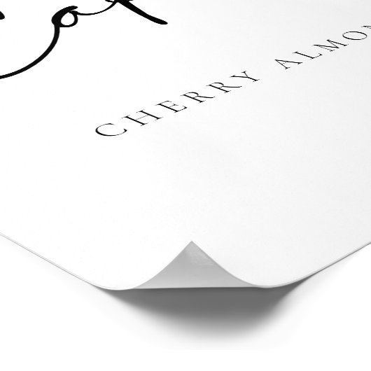 Modern Script Trouwtaart Poster (Hoek)