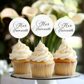 Modern Script Trouwtaart Topper voor haar Ronde Sticker