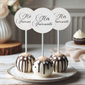 Modern Script Trouwtaart Topper voor hem Ronde Sticker