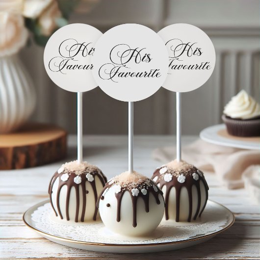 Modern Script Trouwtaart Topper voor hem Ronde Sticker