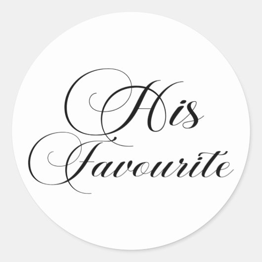 Modern Script Trouwtaart Topper voor hem Ronde Sticker (Voorkant)