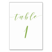Modern script trouwtafel nummer kaart (Voorkant)
