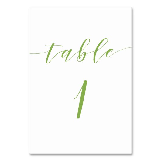 Modern script trouwtafel nummer kaart (Voorkant)