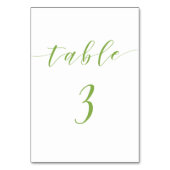 Modern script trouwtafel nummer kaart 3 (Voorkant)