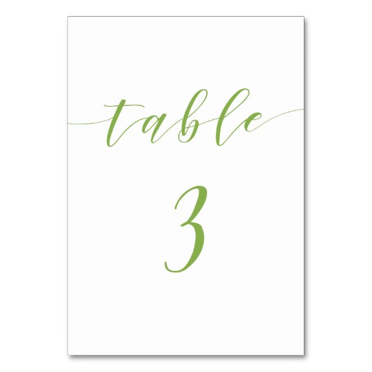 Modern script trouwtafel nummer kaart 3 (Voorkant)