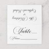 Modern Script Trouwtafelnummer Plaatskaartje (Buitenkant ongevouwen)
