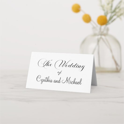 Modern Script Trouwtafelnummer Plaatskaartje (Achterkant)