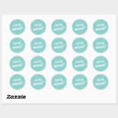 Modern Script Turquoise We hebben Nieuw Adres verp Ronde Sticker (Vel)