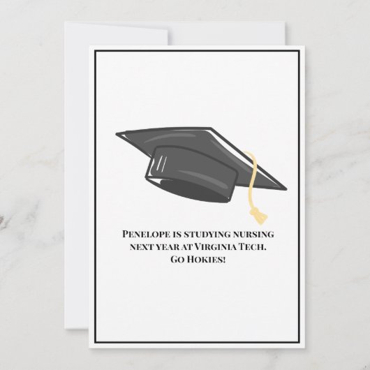 Modern Script Twee Foto Afstuderen Aankondiging (Achterkant)