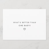 Modern Script Twins Minimalistic Baby Pregnancy Aankondiging (Voorkant)