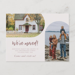 Modern Script Two Arch Photo We hebben Pastel verp Aankondigingskaart