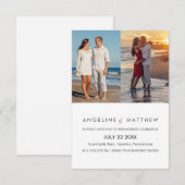 Modern Script Two Photo Wedding Invitation Kaart (Voorkant / Achterkant)