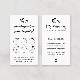 Modern Script Typewriter Harten Zwart Verticaal Klantenkaartje