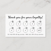 Modern Script Typewriter Hearts Logo Zwart Klantenkaartje (Voorkant)