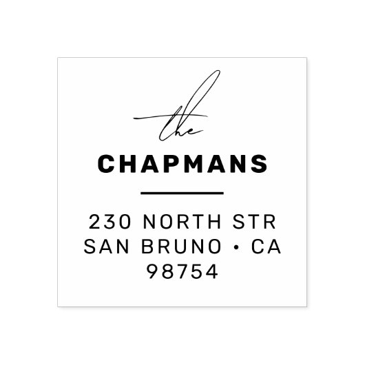 Modern Script & Typografie Aangepast retouradres Rubberstempel (Afrduk)