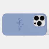 Modern script typografie blauw meisjeshart elegant Case-Mate iPhone case (Achterkant (horizontaal))
