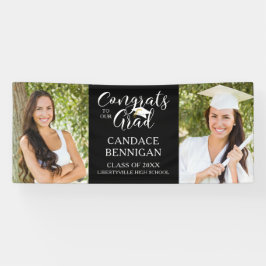 Modern Script Typografie CONGRATS AFSTUDEERDER Fot Spandoek