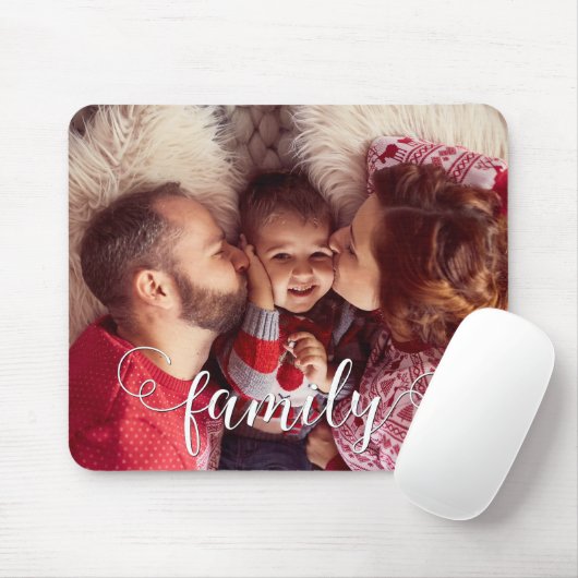 Modern Script Typografie Family Photo Muismat (Met muis)