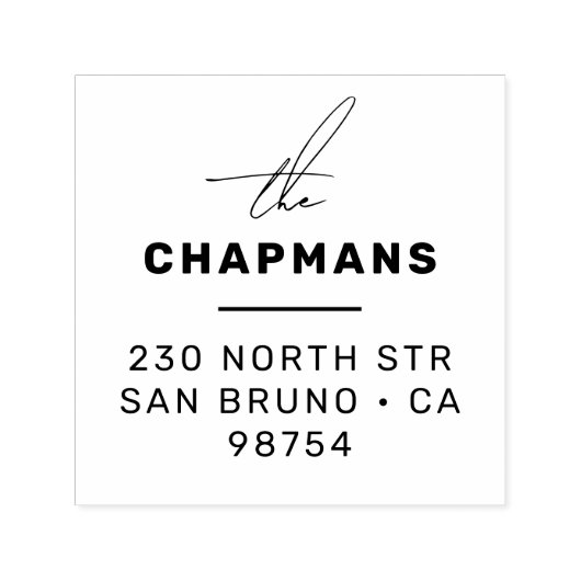 Modern Script & Typografie Gepersonaliseerd adres Zelfinktende Stempel (Design)
