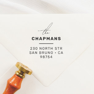 Modern Script & Typografie Gepersonaliseerd adres Zelfinktende Stempel