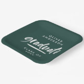 Modern script typografie groen afstuderen papieren bordje (Gebogen)