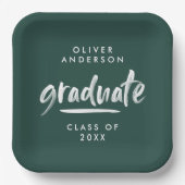 Modern script typografie groen afstuderen papieren bordje (Voorkant)