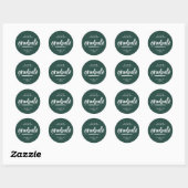 Modern script typografie groen afstuderen ronde sticker (Vel)