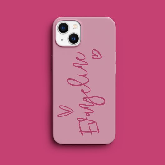 Modern script typografie roze meisjeshart elegant Case-Mate iPhone case