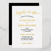 Modern Script Typography Black Gold Wedding