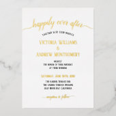 Modern Script Typography Black Gold Wedding Folie Uitnodiging (Voorkant)