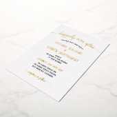 Modern Script Typography Black Gold Wedding Folie Uitnodiging (Gedraaid)