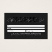 Modern script typography business gift card  visitekaartje (Achterkant)