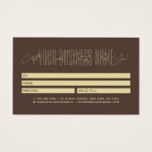 Modern script typography business gift card  visitekaartje (Achterkant)