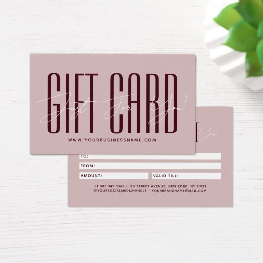 Modern script typography business gift card  visitekaartje (Bureau)