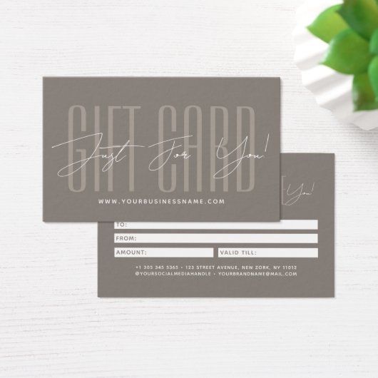 Modern script typography business gift card visitekaartje (Bureau)