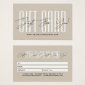 Modern script typography business gift card visitekaartje (Voorkant /achterkant)