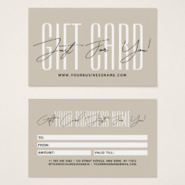 Modern script typography business gift card  visitekaartje