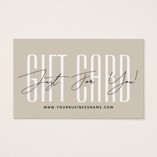 Modern script typography business gift card visitekaartje (Voorkant)