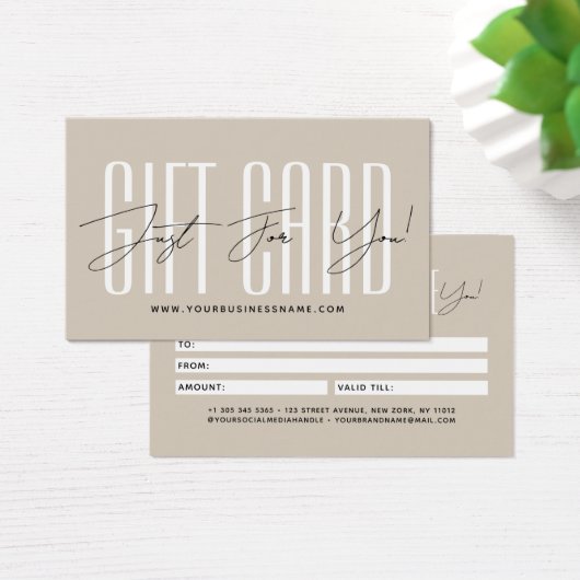 Modern script typography business gift card  visitekaartje (Bureau)