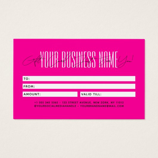 Modern script typography business gift card visitekaartje (Achterkant)
