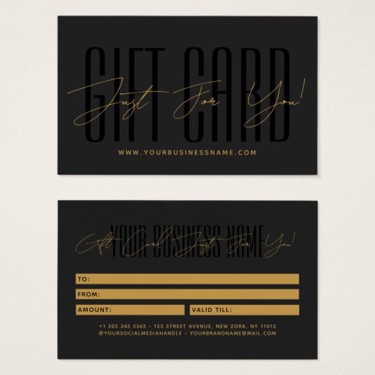 Modern script typography business gift card  visitekaartje (Voorkant /achterkant)