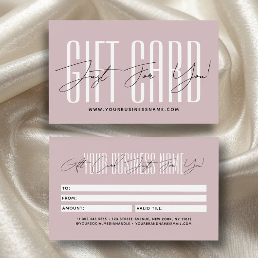 Modern script typography business gift card  visitekaartje
