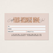 Modern script typography business gift card  visitekaartje (Achterkant)