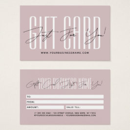 Modern script typography business gift card  visitekaartje