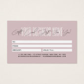 Modern script typography business gift card  visitekaartje (Achterkant)