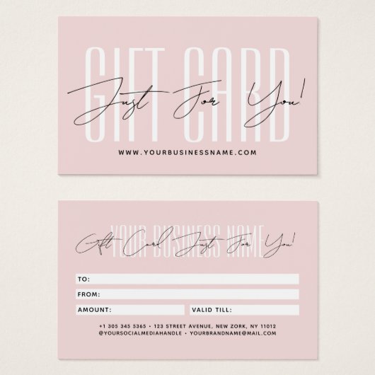 Modern script typography business gift card  visitekaartje (Voorkant /achterkant)