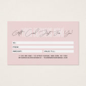 Modern script typography business gift card  visitekaartje (Achterkant)