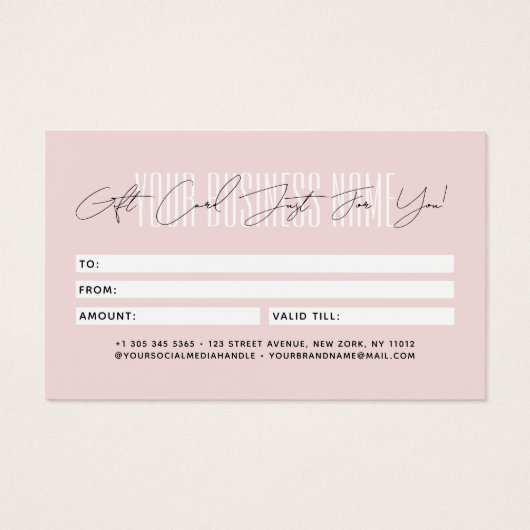 Modern script typography business gift card visitekaartje (Achterkant)